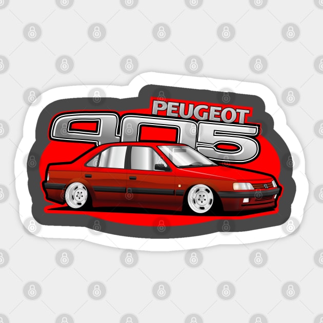Peugeot 405 Sticker by small alley co